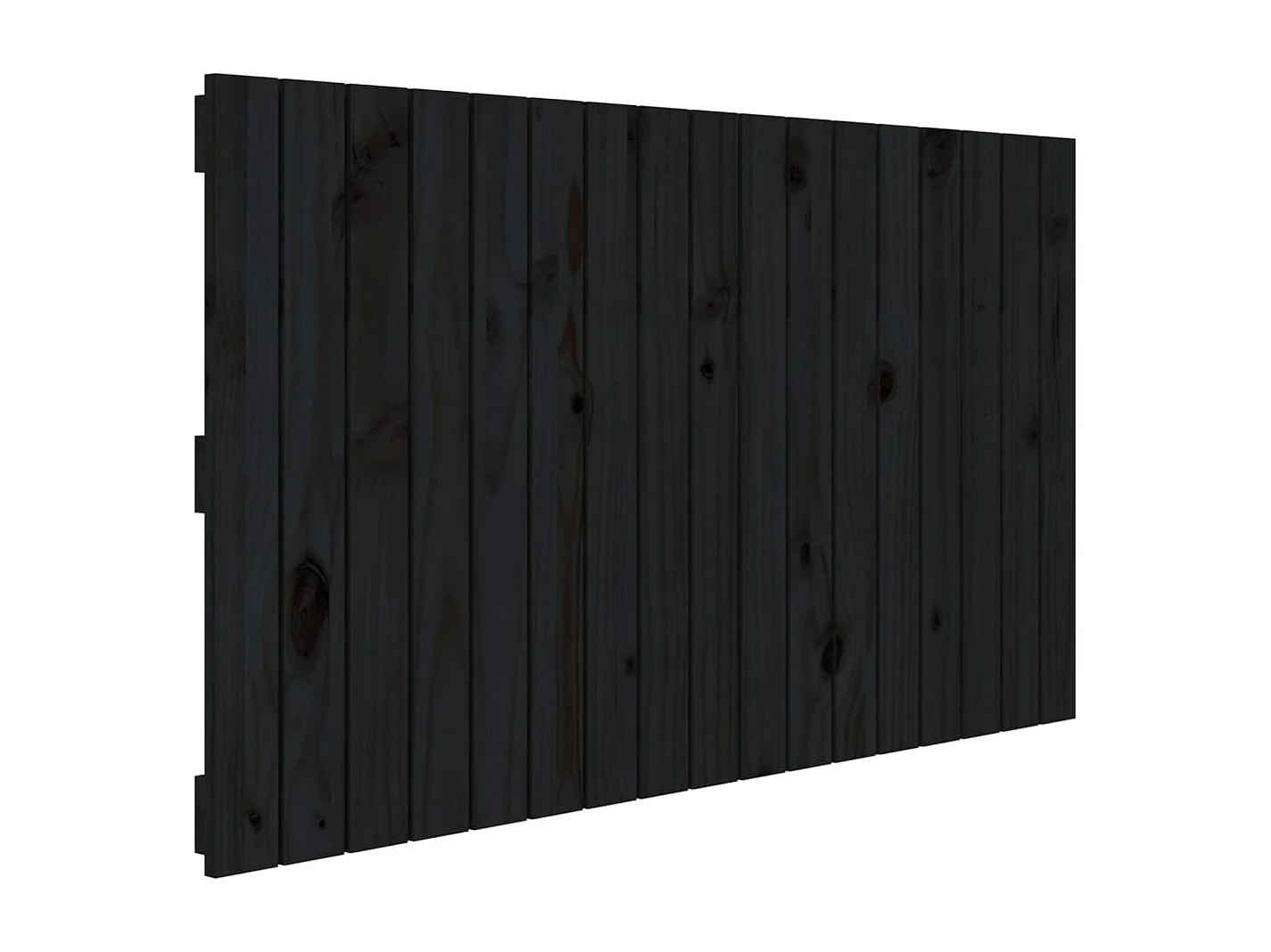 Cabecero de Cama | Cabezal de cama | Mueble de cabecero de pared madera maciza pino negro 108x3x60 cm