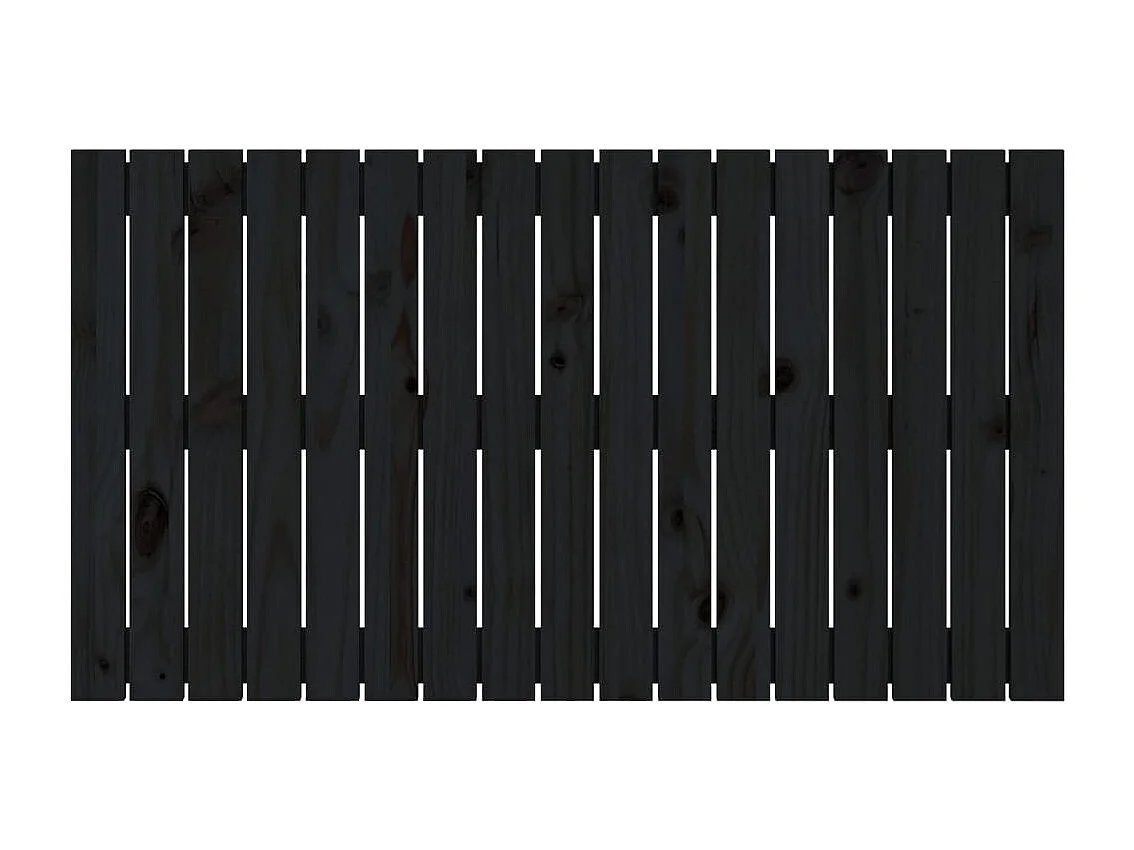 Tête de lit murale | Panneau de tête pour lit Moderne  Noir 108x3x60 cm Bois massif de pin