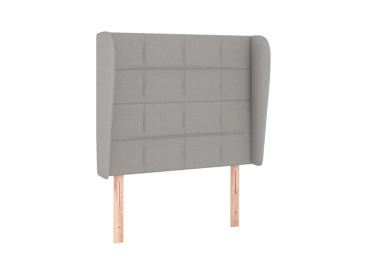 Cabecero | Cabezal de Cama | Mueble cabecero con orejas de tela gris claro 103x23x118/128 cm