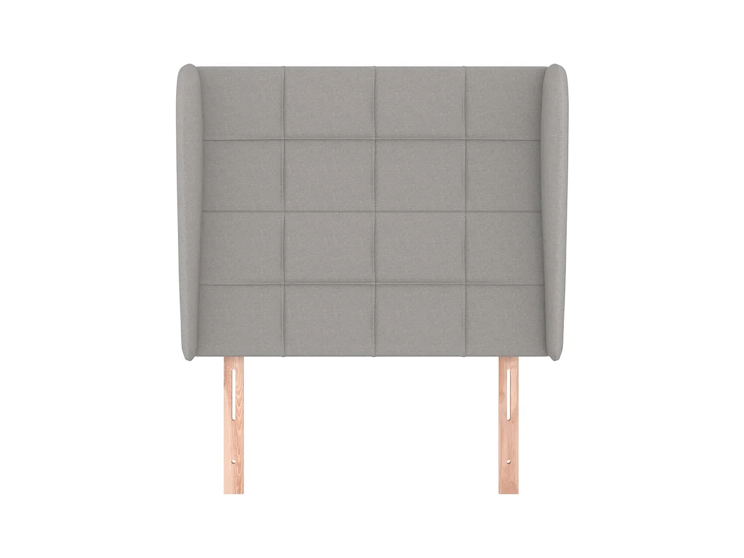 Cabecero | Cabezal de Cama | Mueble cabecero con orejas de tela gris claro 103x23x118/128 cm