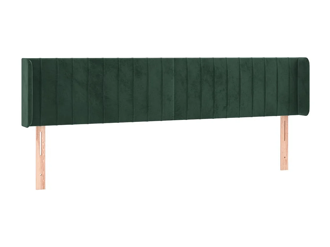 Hoofdbord | Hoofdeinde LED 203x16x78/88 cm fluweel donkergroen