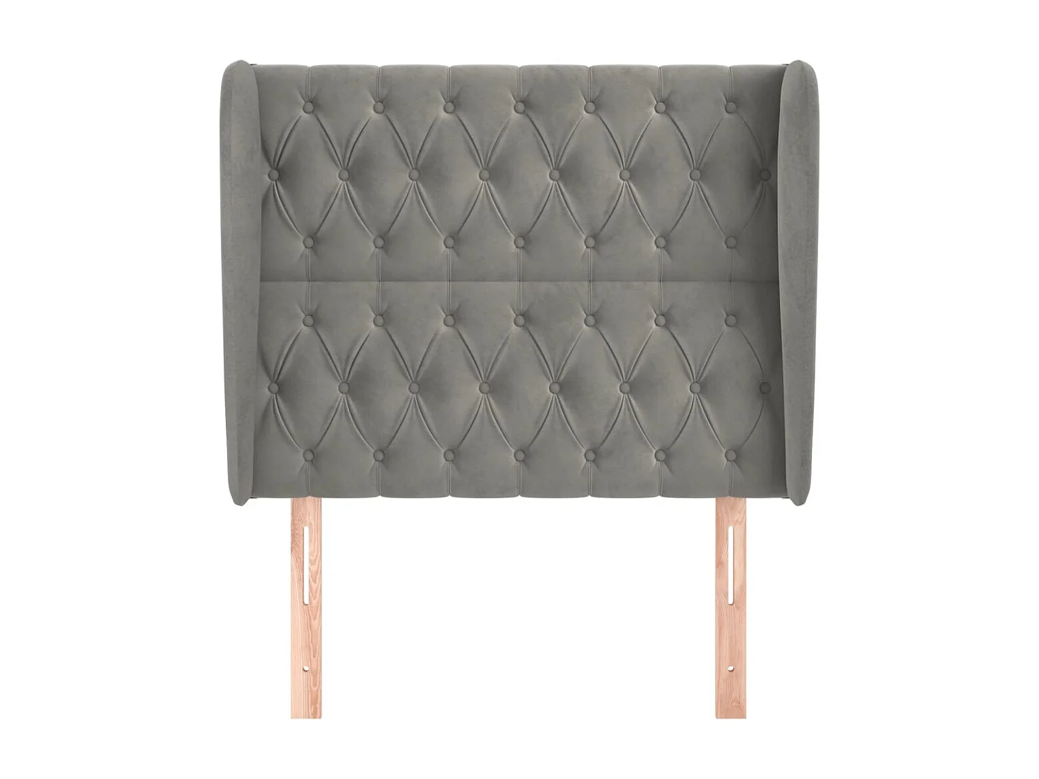 Tête de Lit | Panneau de tête pour lit Moderne avec oreilles Gris clair 93x23x118/128 cm Velours