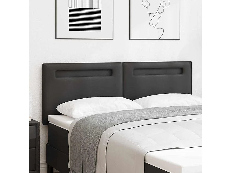 Tête de lit Montage mural | Panneau de tête pour lit Moderne  avec tête de lit Noir 160 cm PVC