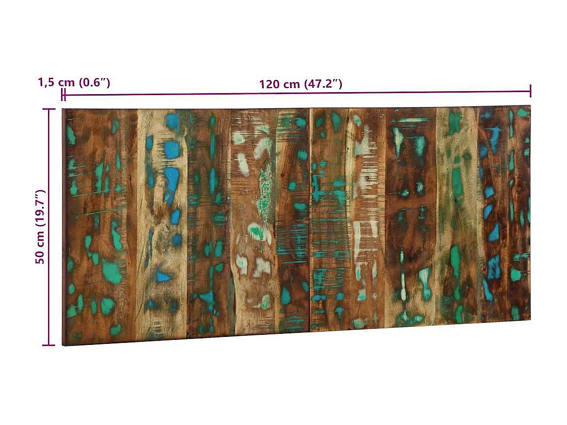 Tête de Lit | Panneau de tête pour lit Moderne multicolore 120 cm bois massif récupération