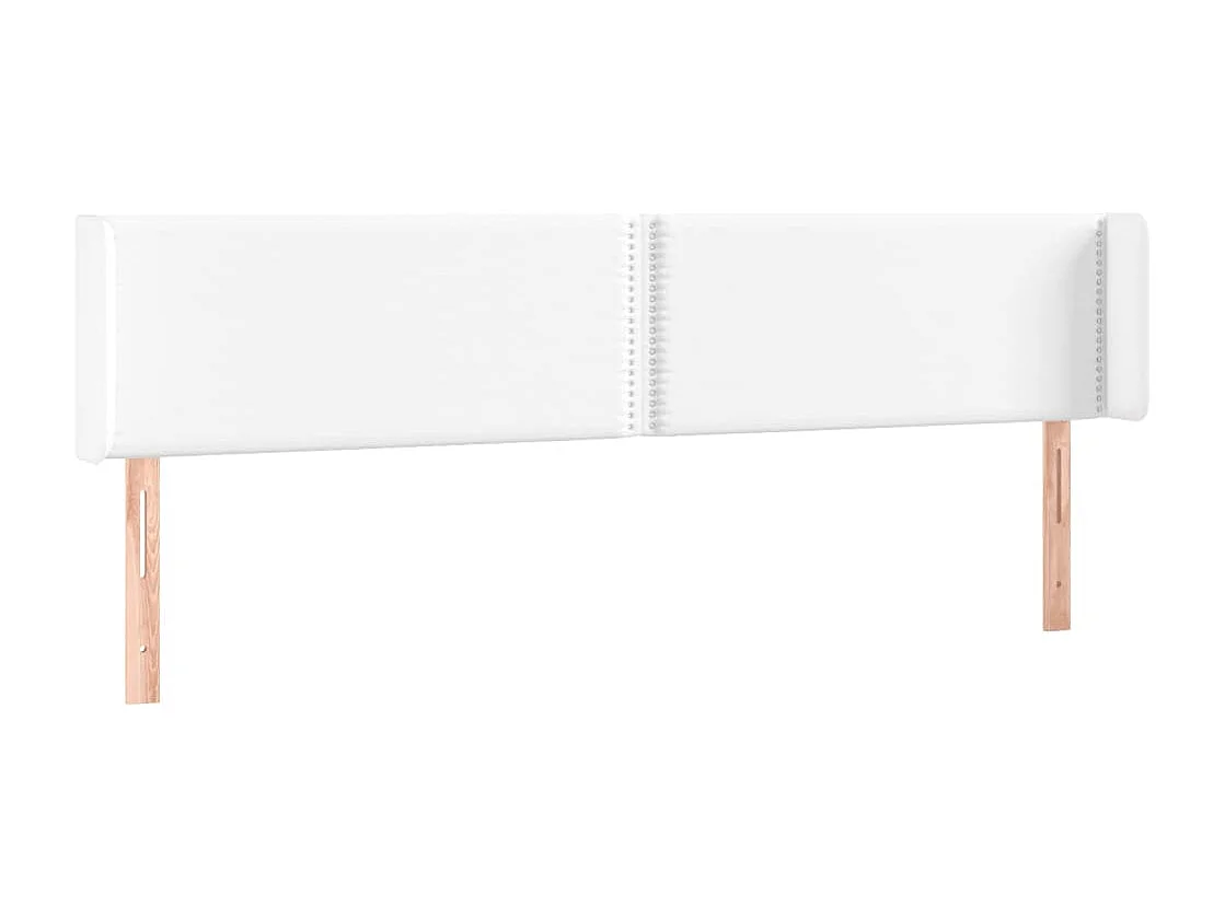 Tête de Lit | Panneau de tête pour lit Moderne avec oreilles Blanc 203x16x78/88 cm Similicuir