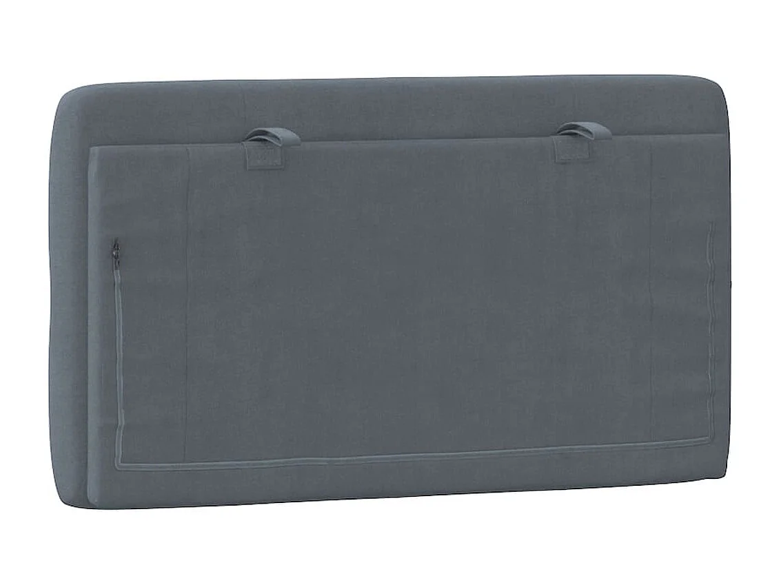 Hoofdbord | Hoofdbordkussen 90 cm fluweel donkergrijs