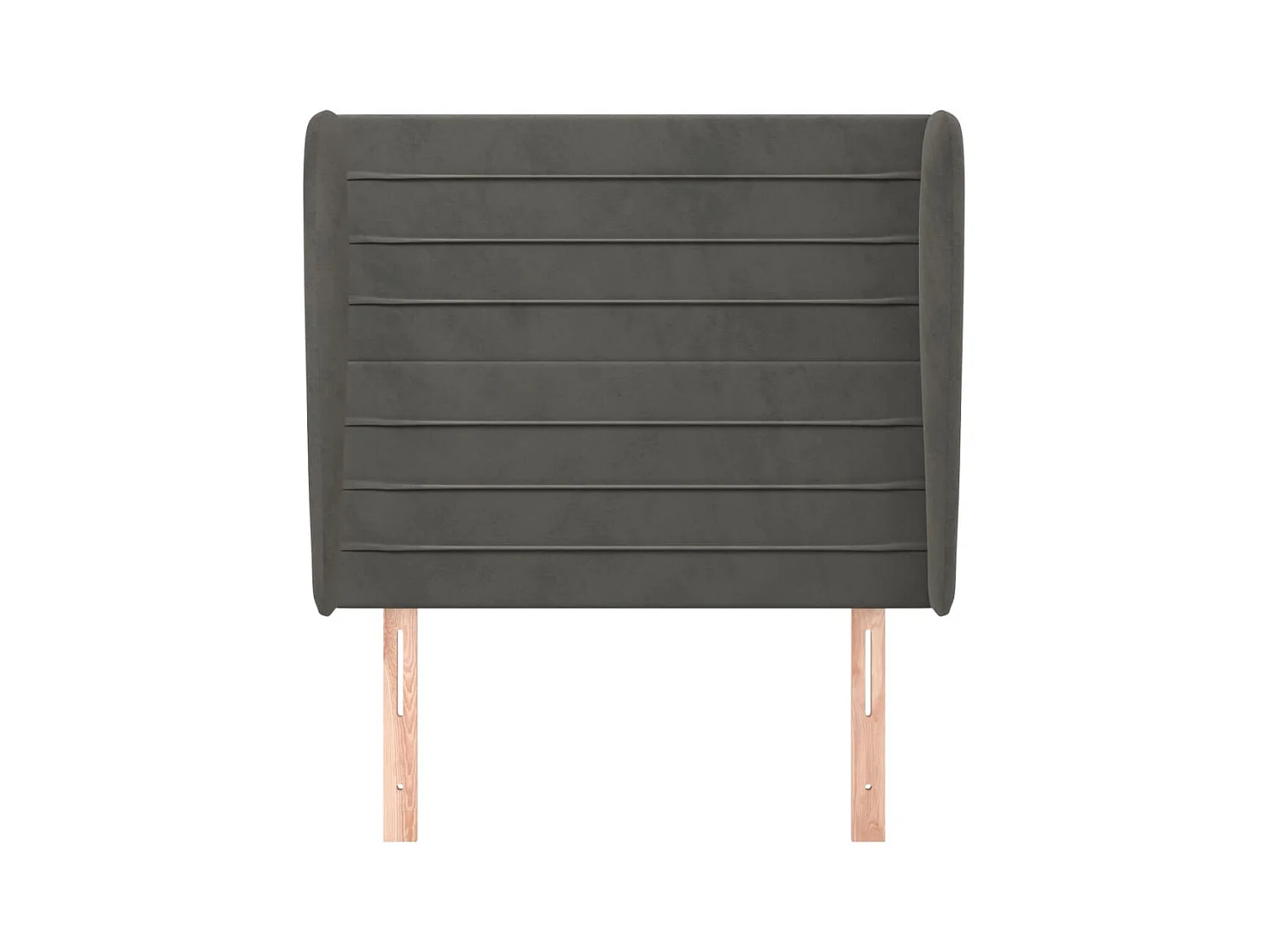 Cabecero | Cabezal de Cama | Mueble cabecero con orejas de terciopelo gris oscuro 103x23x118/128 cm