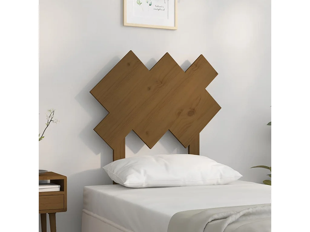 Tête de Lit | Panneau de tête pour lit Moderne Marron miel 72,5x3x81 cm Bois massif de pin