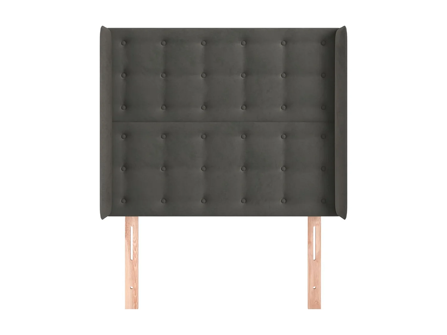 Tête de Lit | Panneau de tête pour lit Moderne avec oreilles Gris foncé 103x16x118/128 cm Velours