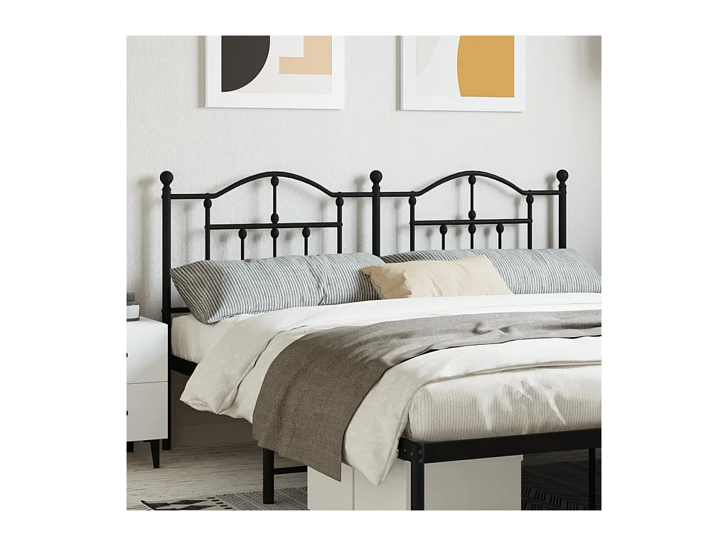 Mueble cabecero | Cabezal de cama | Cabecero de metal negro 160 cm