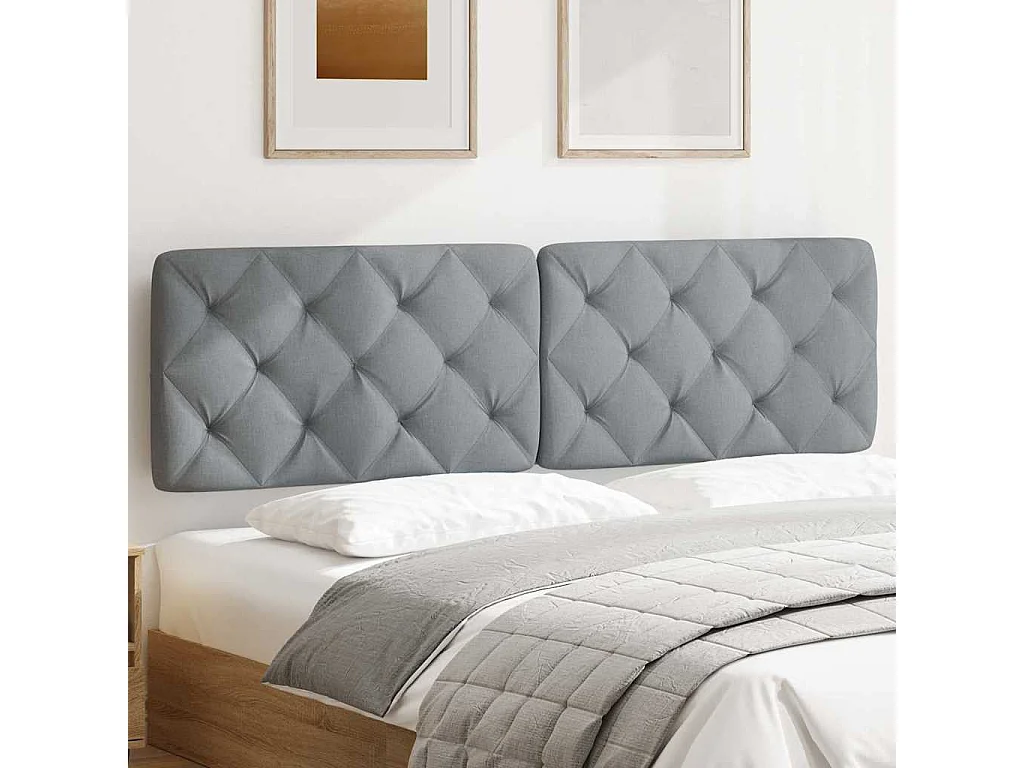 Cabecero de Cama | Cabezal de cama | Mueble de cabecero acolchado tela gris claro 180 cm