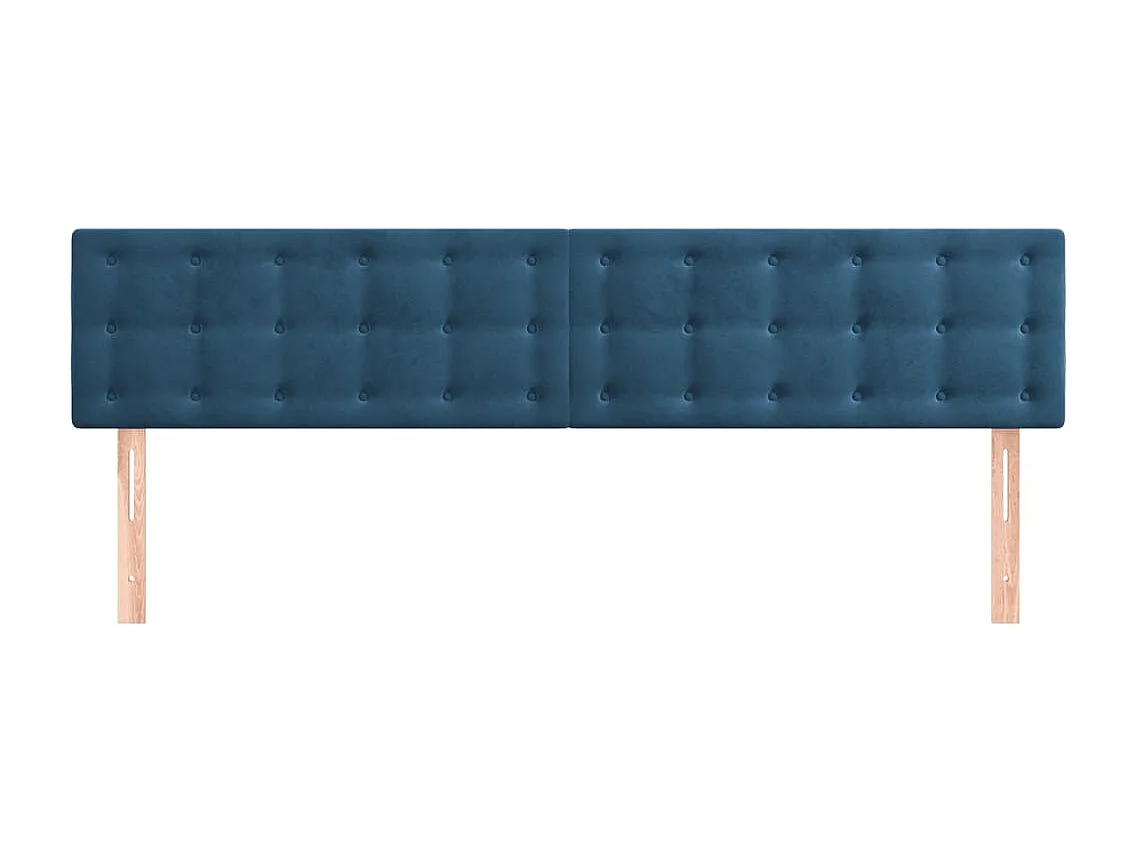 Têtes de lit | Panneaux de tête pour lit Moderne 2 pcs Bleu foncé 80x5x78/88 cm Velours