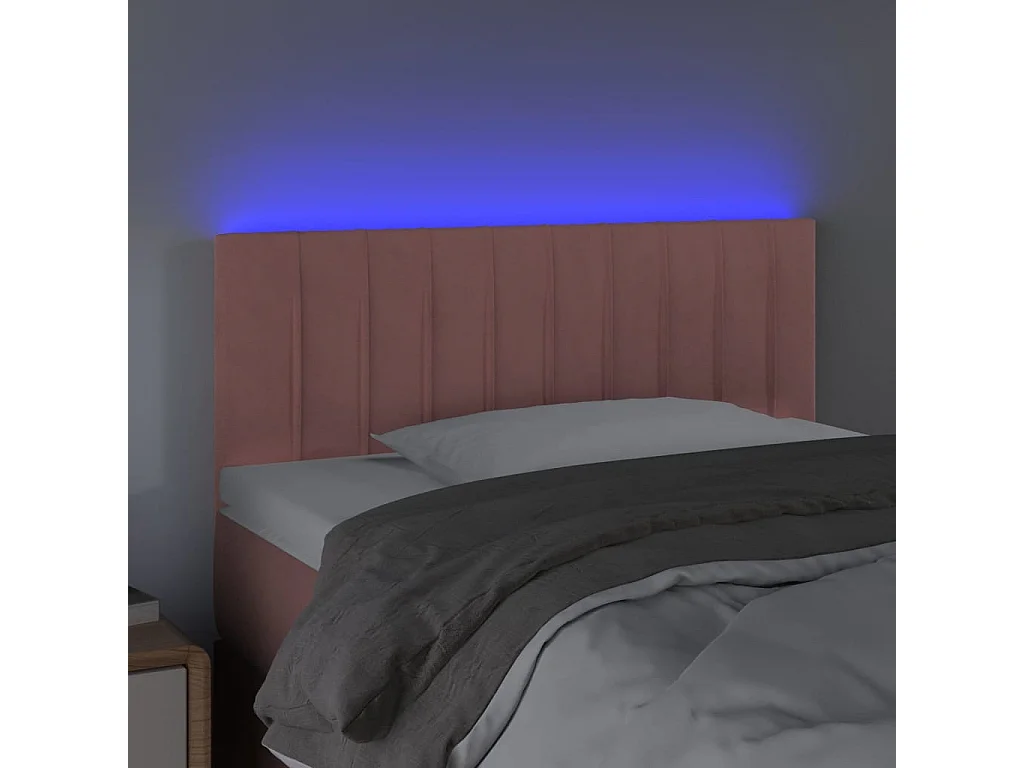 Hoofdbord | Hoofdeinde LED 80x5x78/88 cm fluweel roze