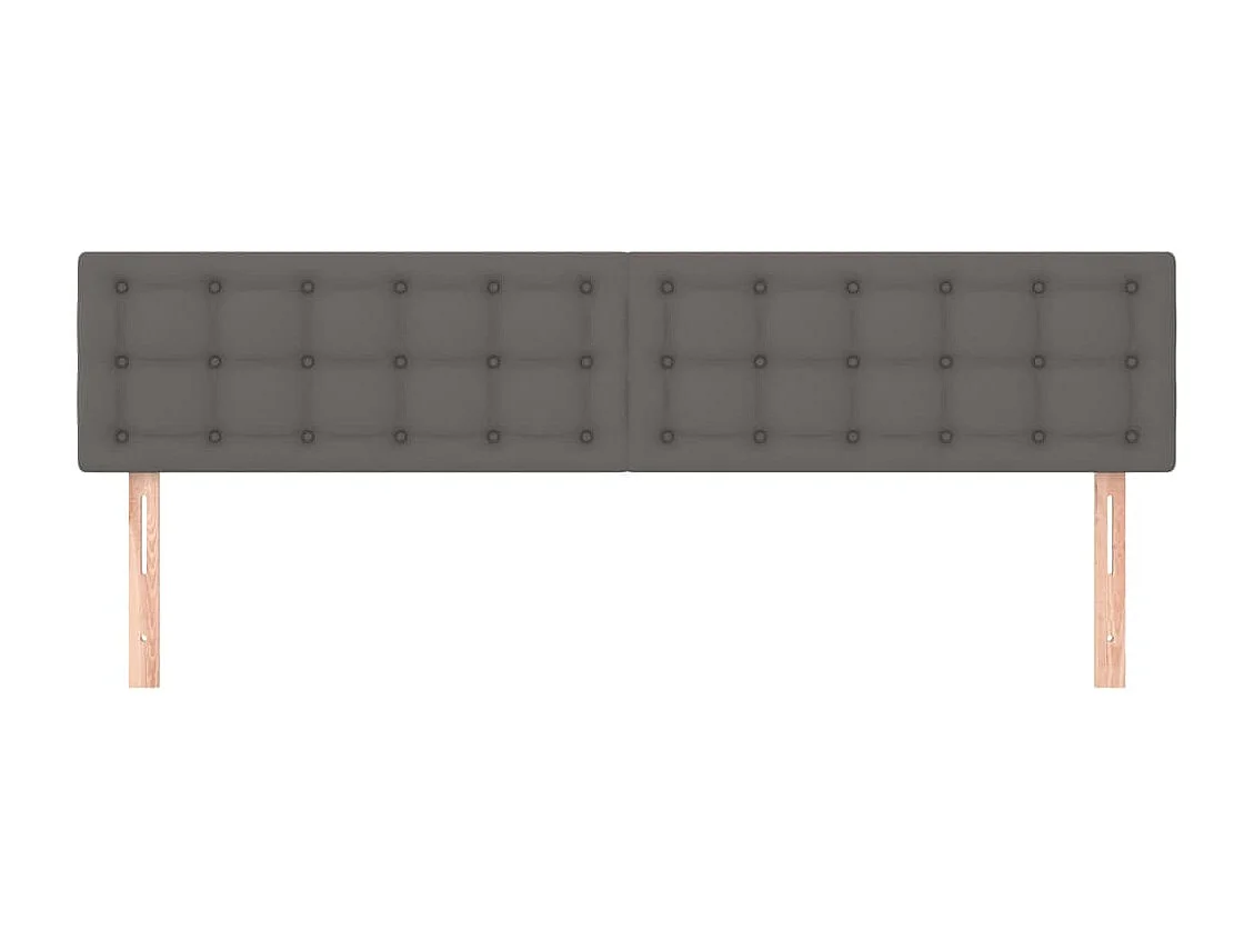 Têtes de lit | Panneaux de tête pour lit Moderne 2 pcs Gris 90x5x78/88 cm Similicuir