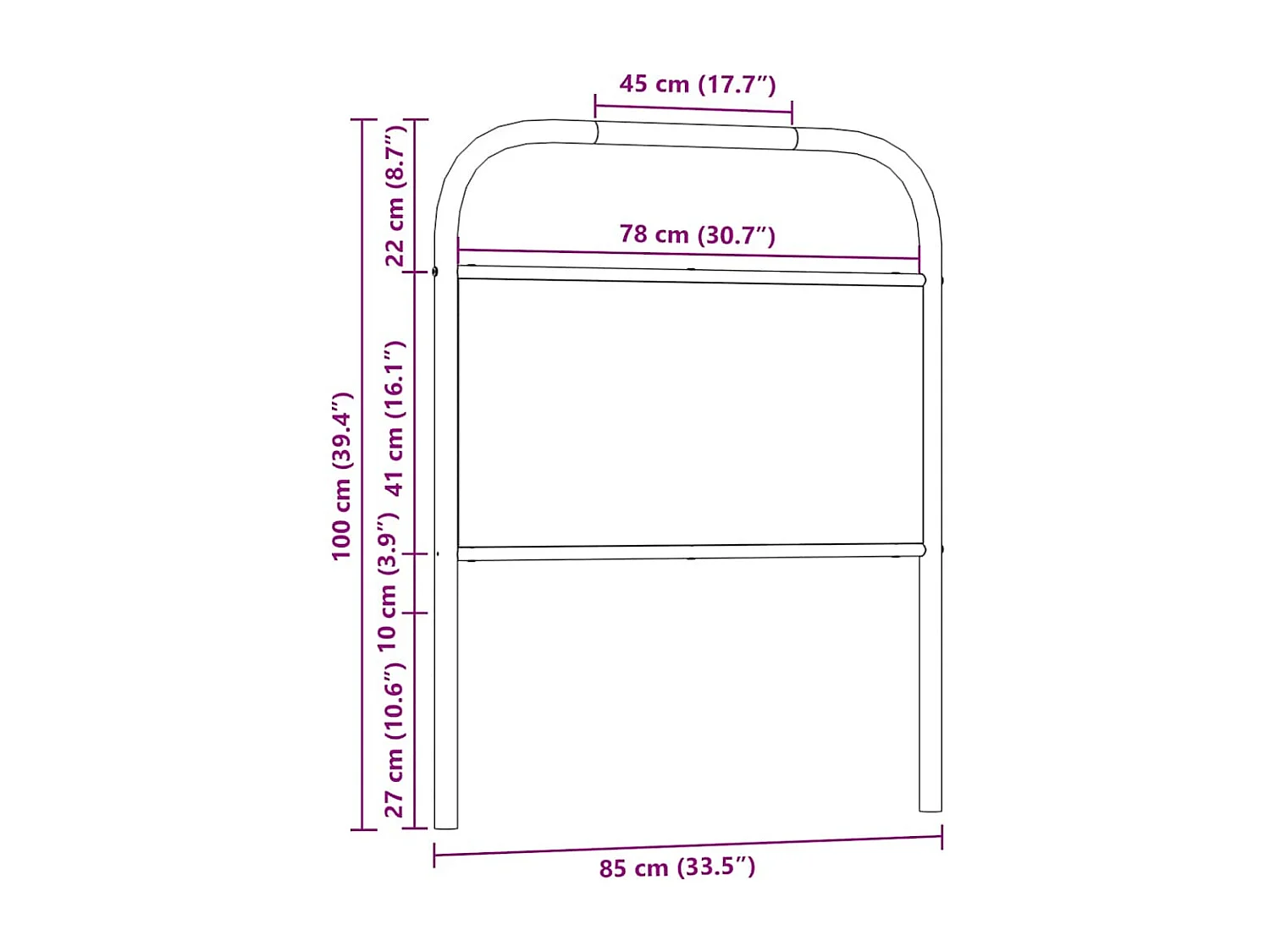 Mueble cabecero | Cabezal de cama | Cabecero de acero y madera de ingeniería roble ahumado 80 cm