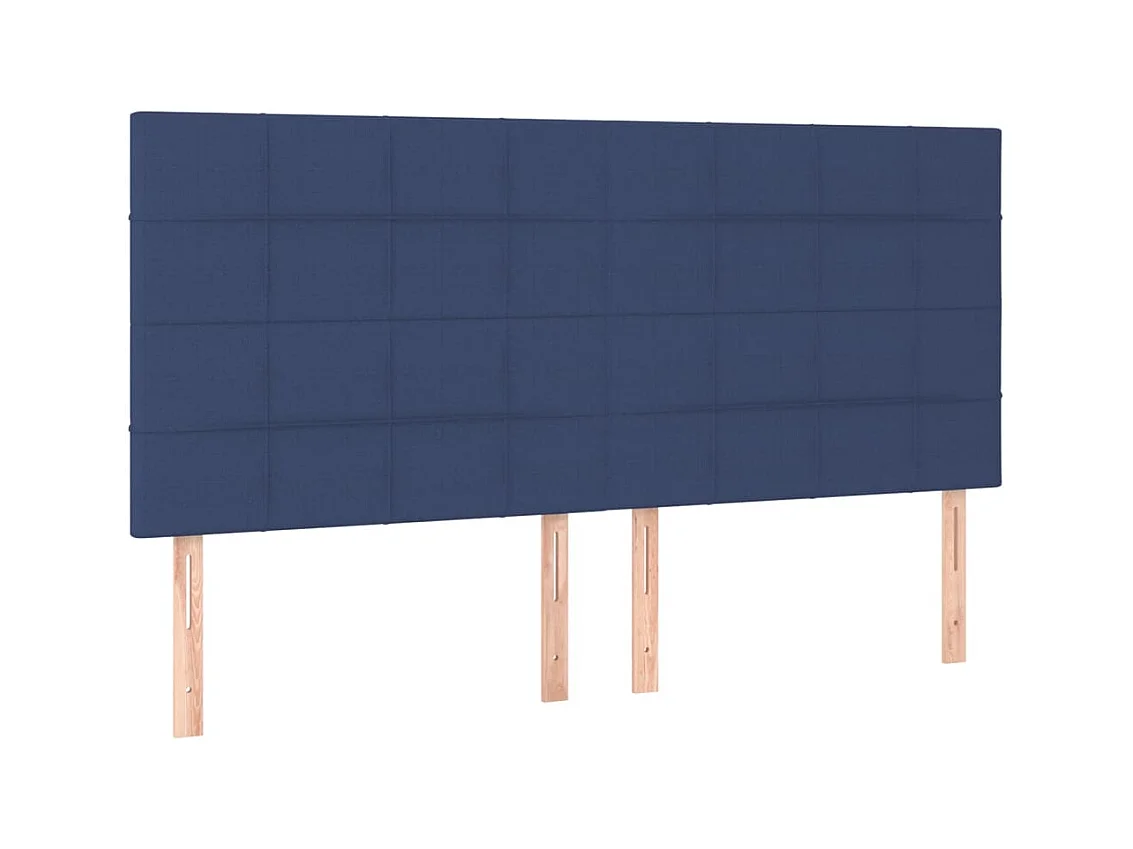 Cabeceros | Cabezal de cama | Mueble de cabecero 4 unidades de tela azul 90x5x78/88 cm