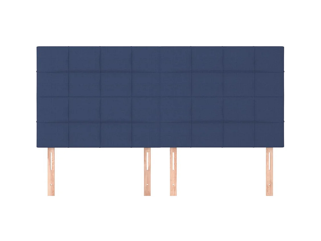 Cabeceros | Cabezal de cama | Mueble de cabecero 4 unidades de tela azul 90x5x78/88 cm