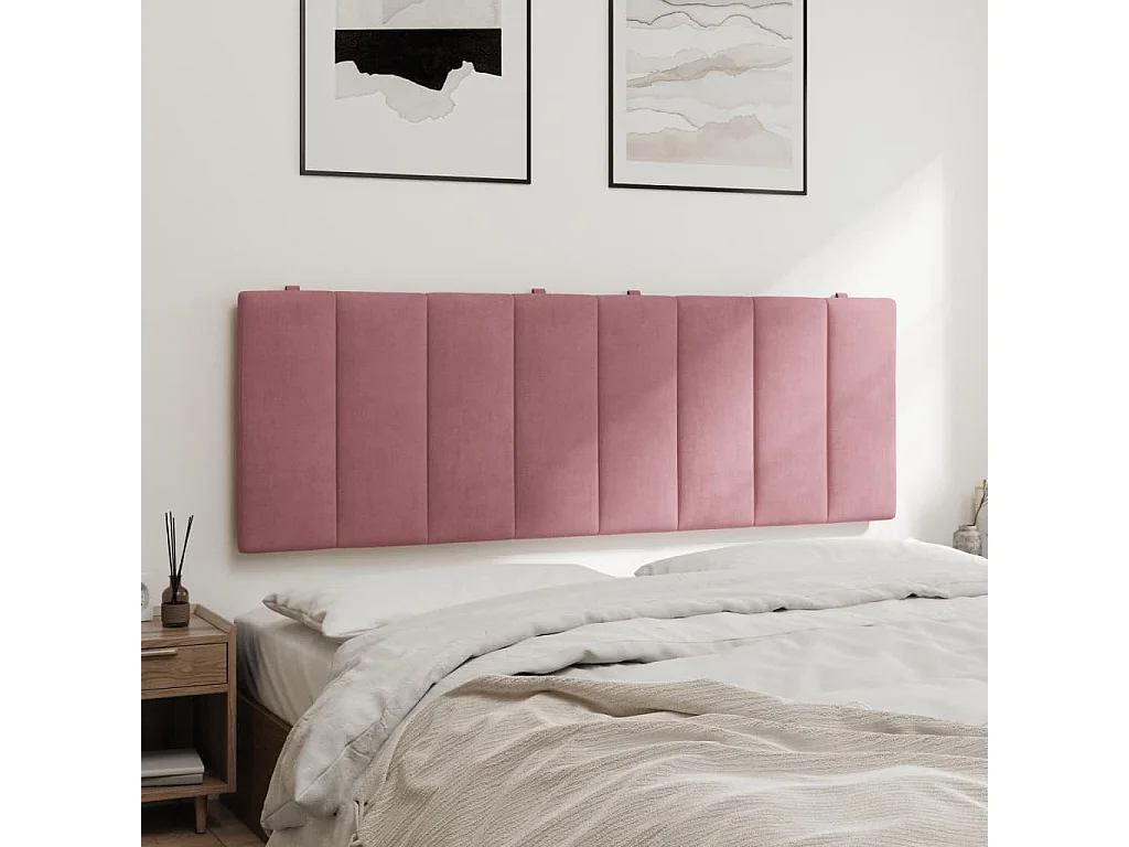 Tête de lit | Coussin de tête de lit | Tête de lit décoratif rose 140 cm velours