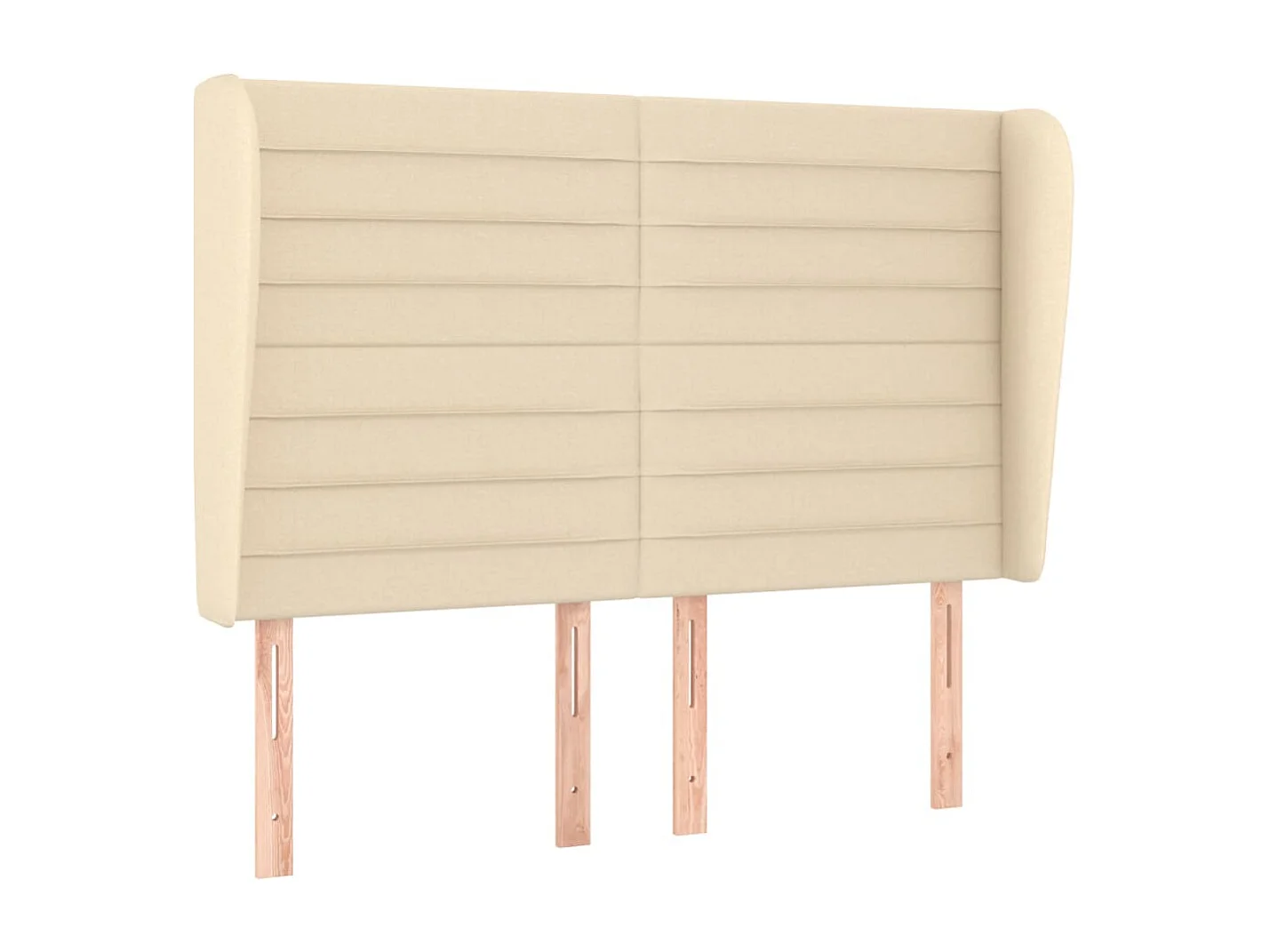 Tête de Lit | Panneau de tête pour lit Moderne avec oreilles Crème 147x23x118/128 cm Tissu