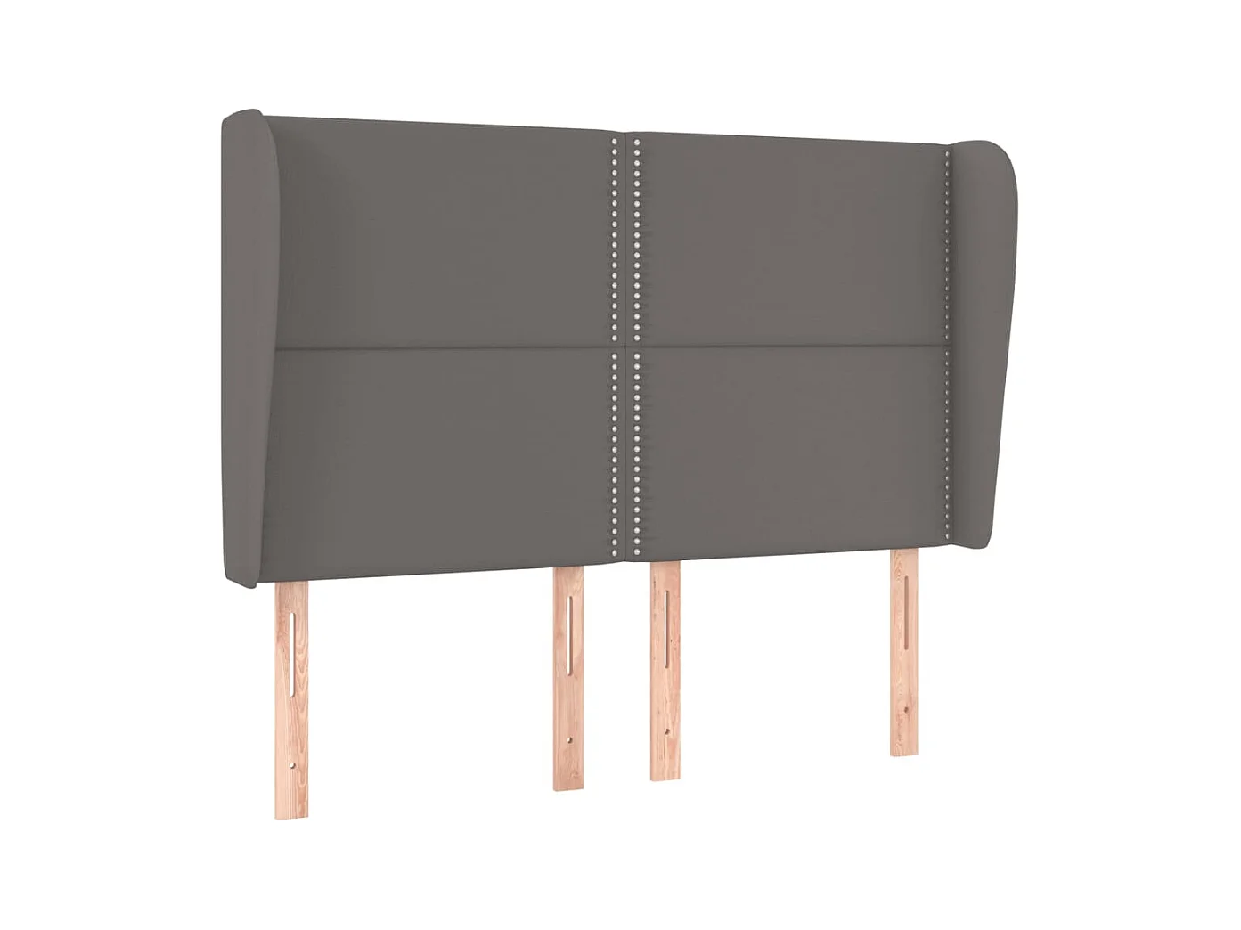 Tête de Lit | Panneau de tête pour lit Moderne avec oreilles Gris 147x23x118/128 cm Similicuir