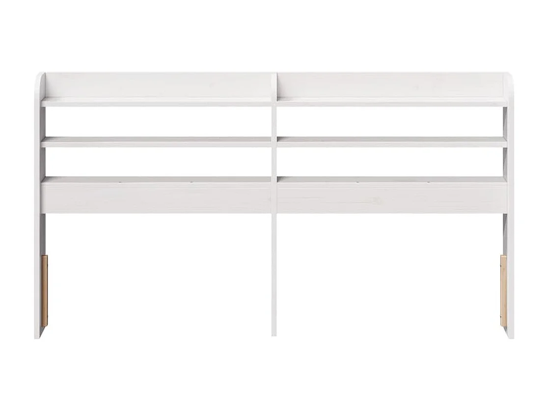 Tête de Lit | Panneau de tête pour lit Moderne avec étagères blanc 135 cm bois massif de pin