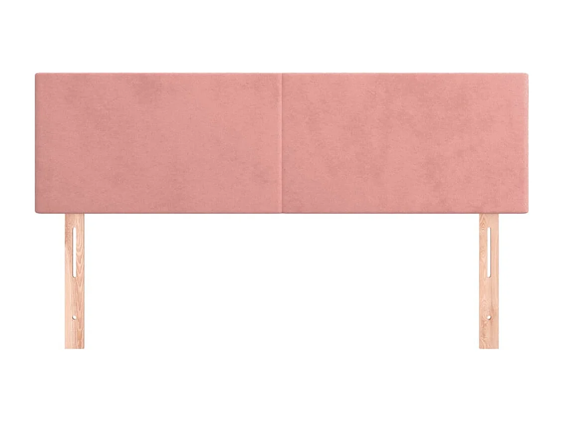 Cabeceros | Cabezal de cama | Mueble de cabecero 2 unidades terciopelo rosa 72x5x78/88 cm