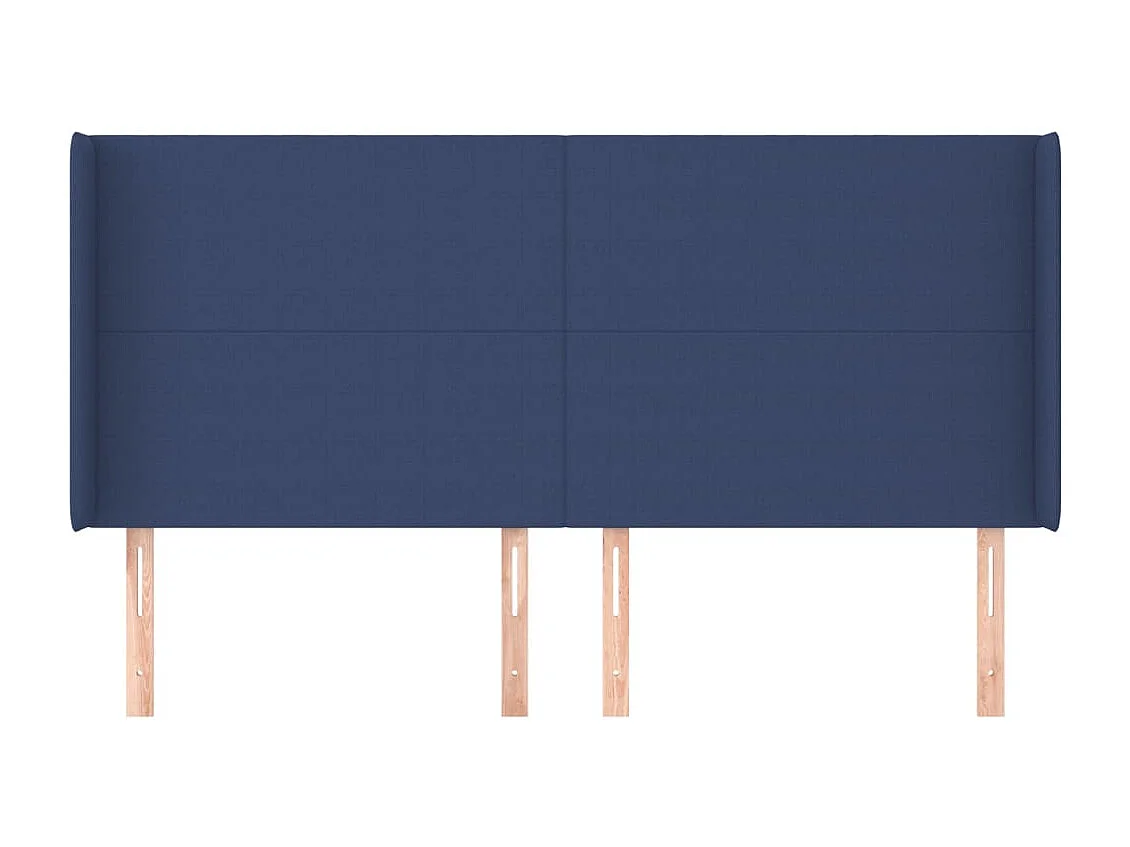 Tête de Lit | Panneau de tête pour lit Moderne avec oreilles Bleu 163x16x118/128 cm Tissu