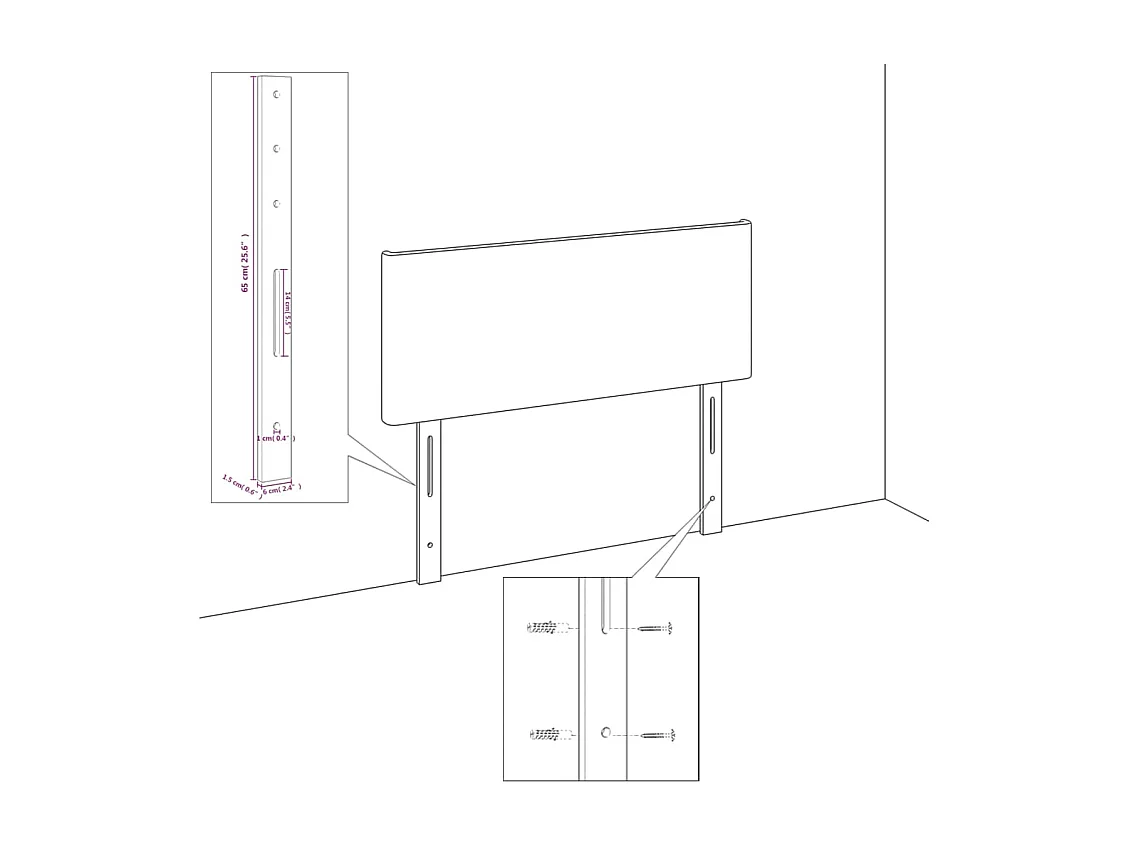 Têtes de lit | Panneaux de tête pour lit Moderne 2 pcs Gris foncé 80x5x78/88 cm Tissu