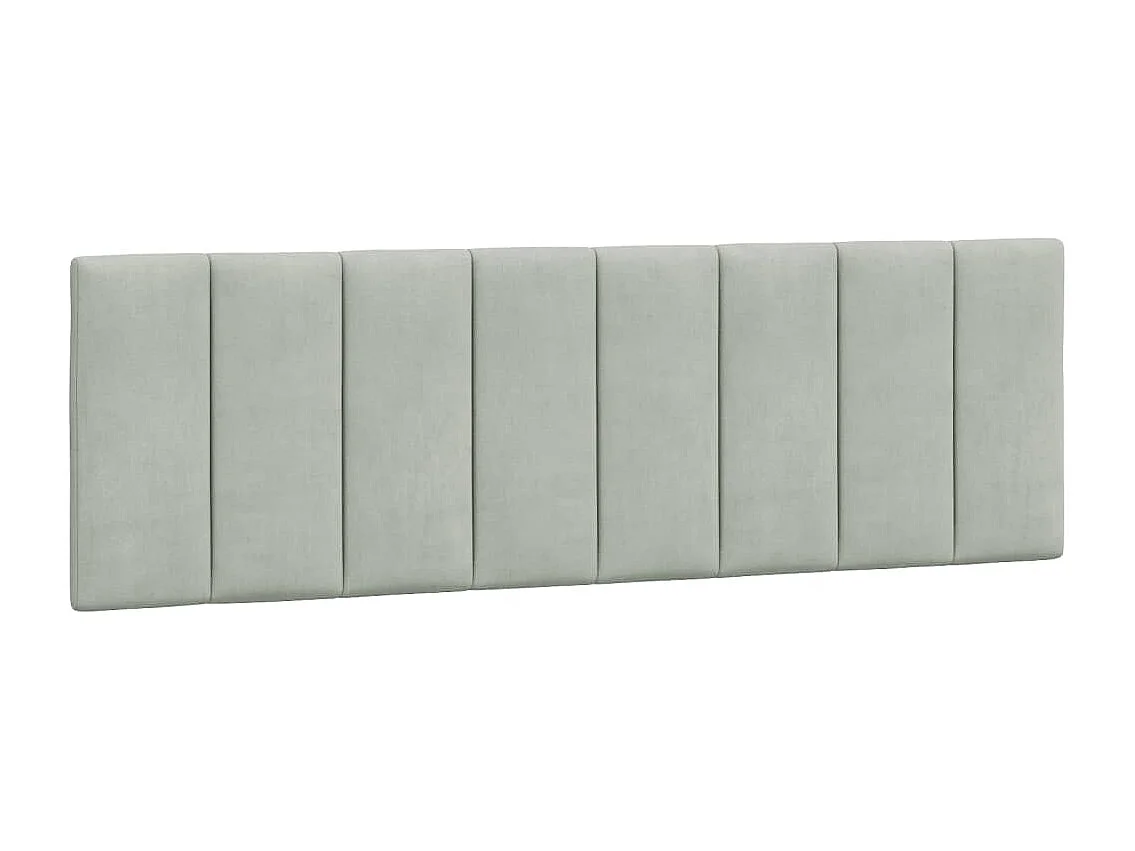 Tête de lit | Coussin de tête de lit | Tête de lit décoratif gris clair 160 cm velours