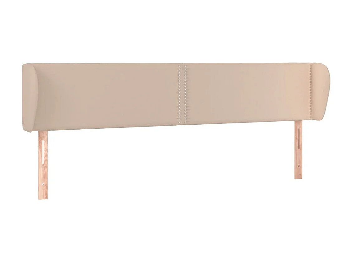 Tête de Lit | Panneau de tête pour lit Moderne avec oreilles Cappuccino 183x23x78/88 cm Similicuir