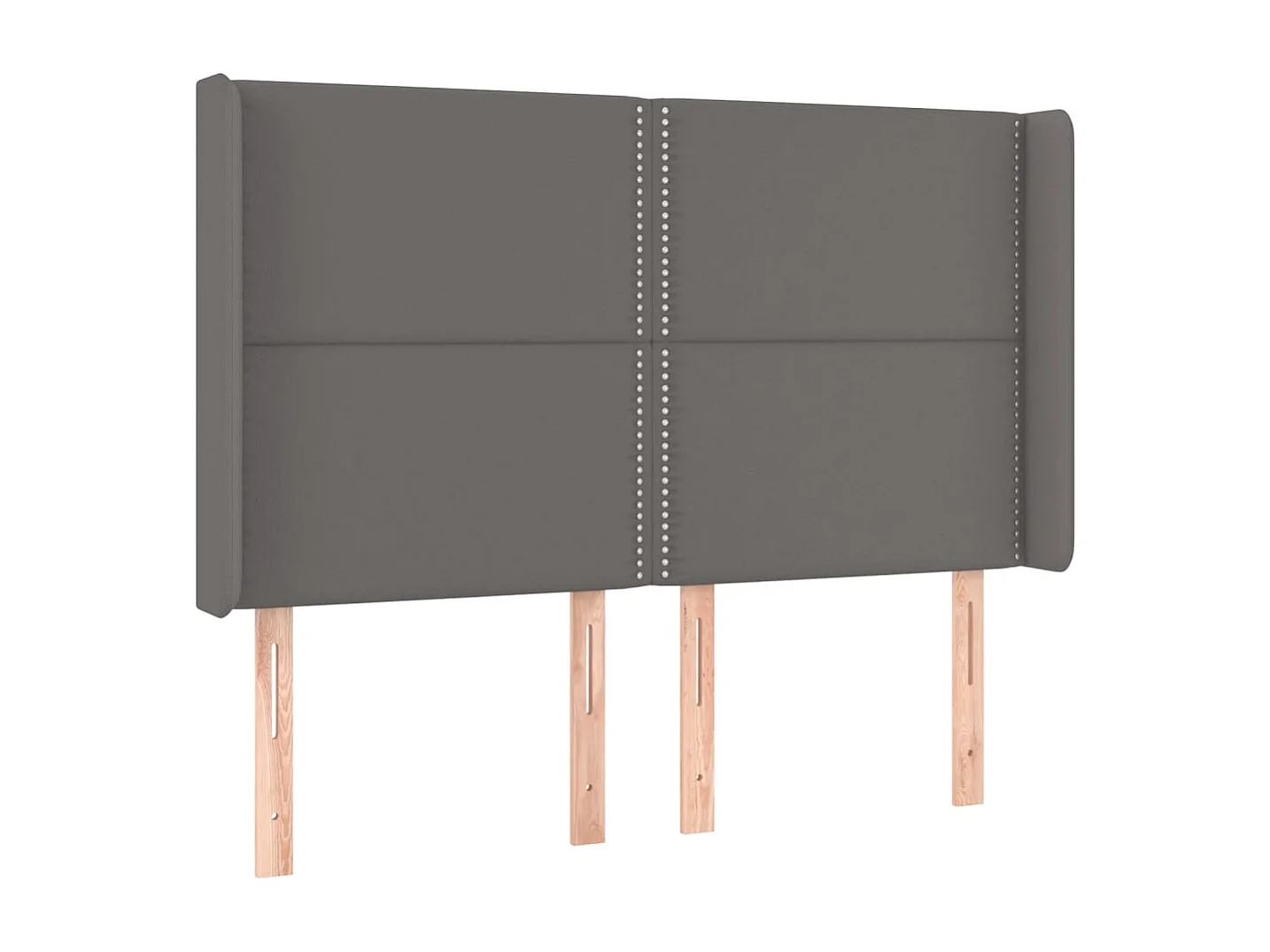 Tête de Lit | Panneau de tête pour lit Moderne avec oreilles Gris 147x16x118/128 cm Similicuir