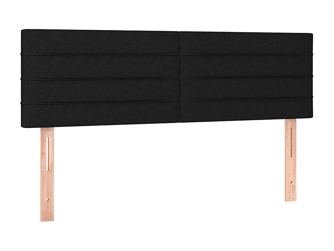 Cabeceros | Cabezal de cama | Mueble de cabecero 2 unidades tela negro 72x5x78/88 cm