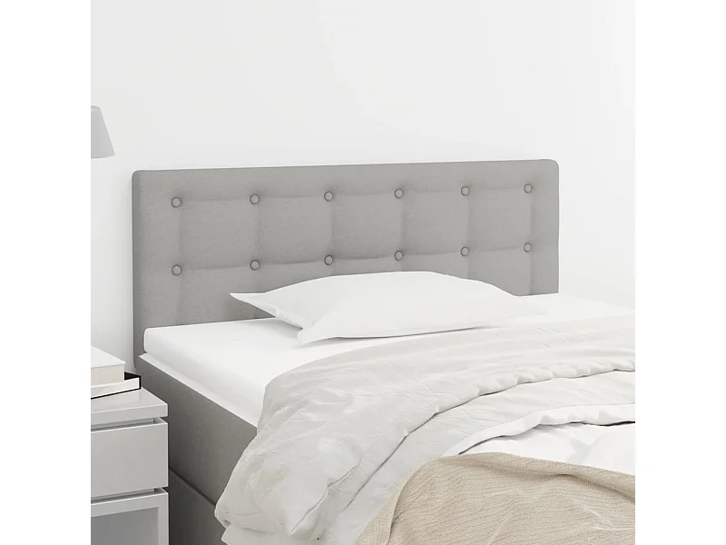 Mueble cabecero | Cabezal de cama | Cabecero de tela gris claro 80x5x78/88 cm