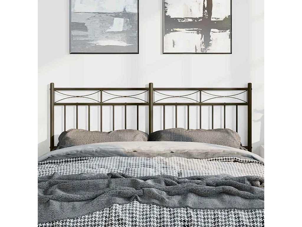Tête de Lit | Panneau de tête pour lit Moderne métal noir 135 cm