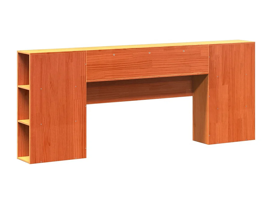 Cabecero de Cama | Cabezal de cama | Mueble de cabecero almacenaje madera maciza pino marrón 200 cm