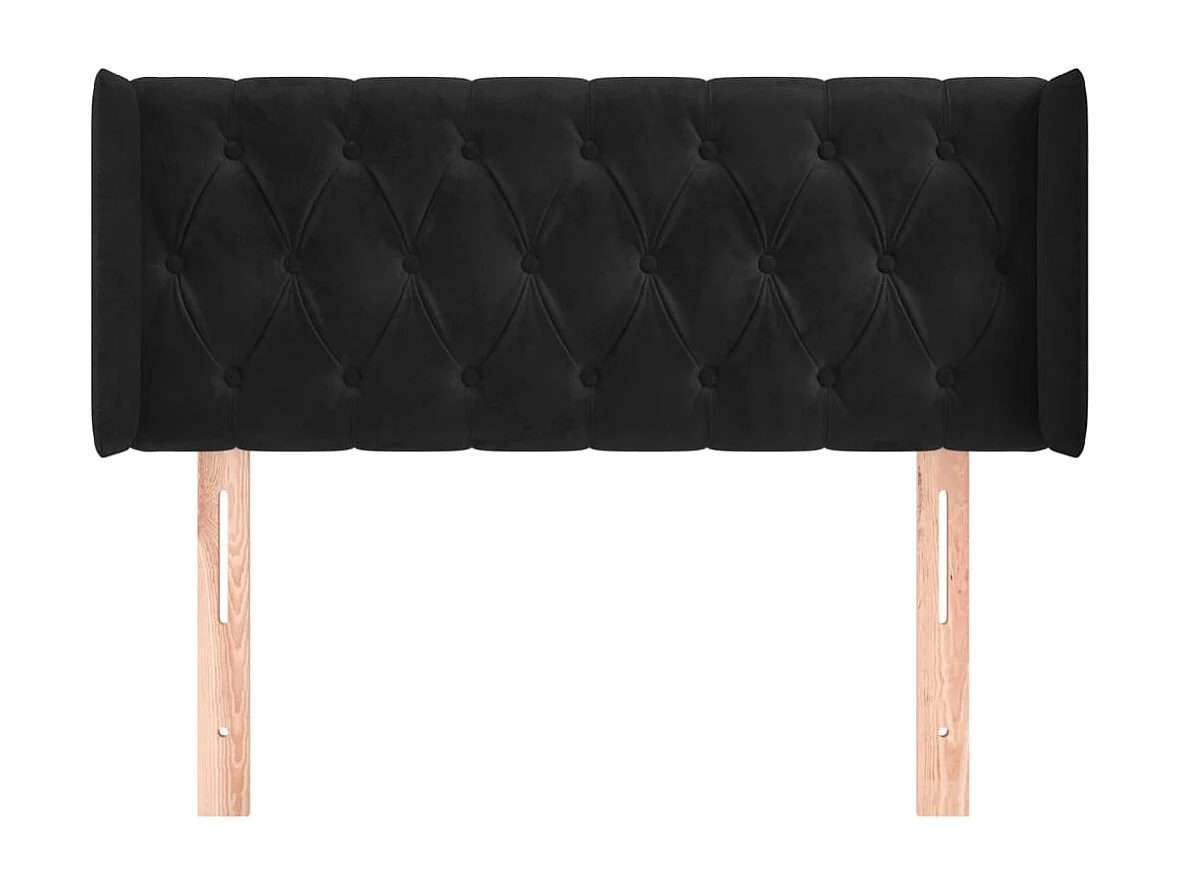 Mueble cabecero | Cabezal de cama | Cabecero de terciopelo negro 103x16x78/88 cm