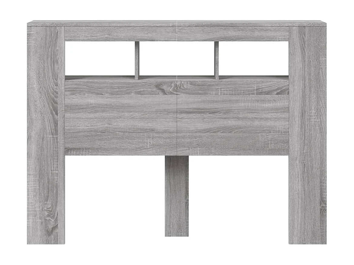 Tête de Lit | Panneau de tête pour lit Moderne à LED sonoma gris 140x18,5x103,5 cm bois ingénierie