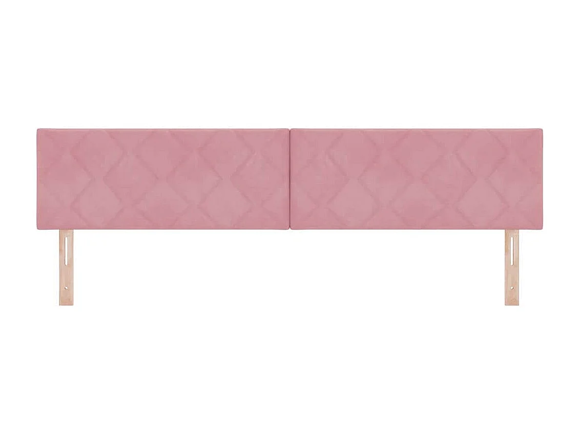 Tête de Lit | Panneau de tête pour lit Moderne LED avec des lumières à LED Rose 200 cm Velours