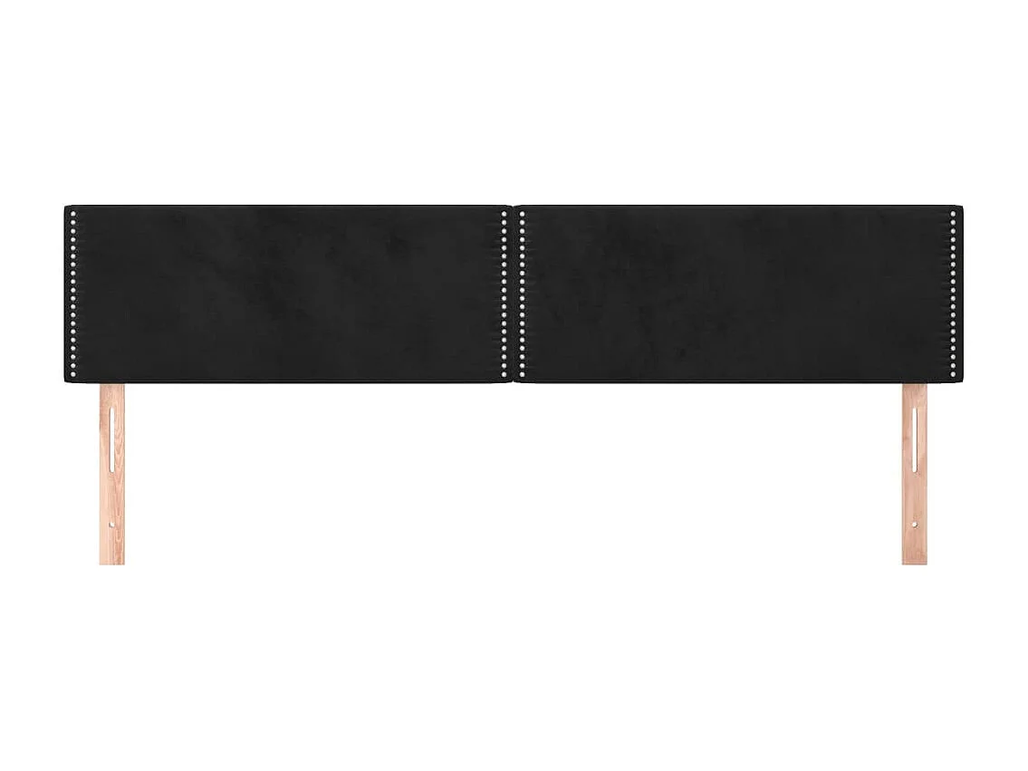 Têtes de lit | Panneaux de tête pour lit Moderne 2 pcs Noir 90x5x78/88 cm Velours
