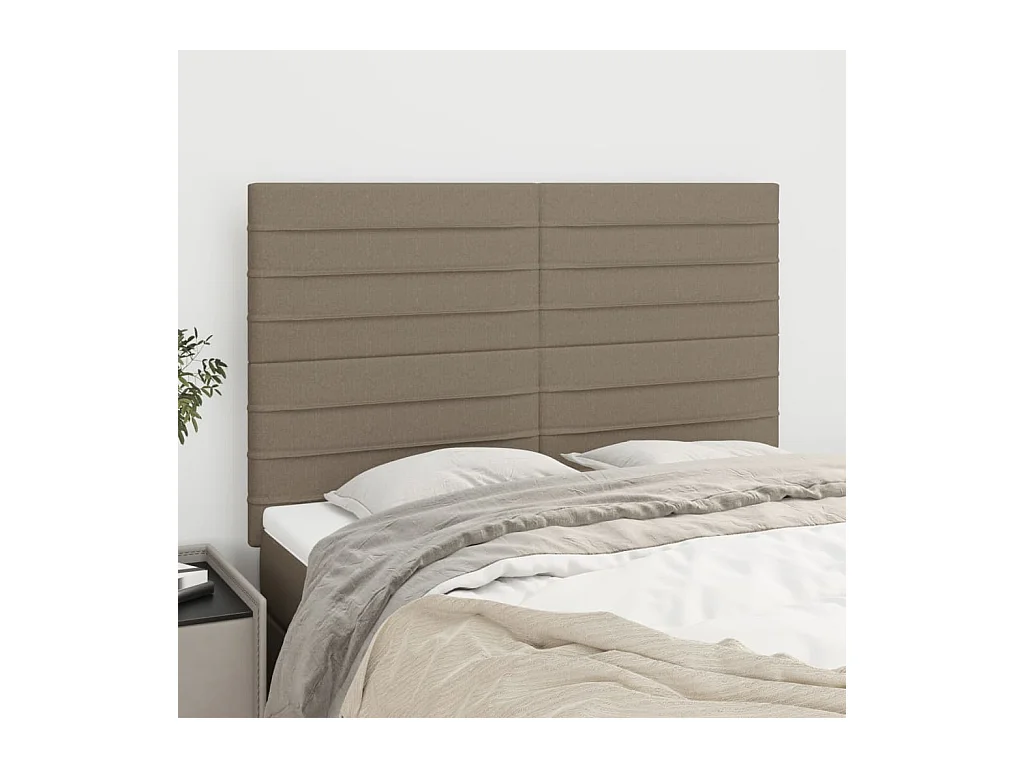 Têtes de lit | Panneaux de tête pour lit Moderne 4 pcs Taupe 72x5x78/88 cm Tissu