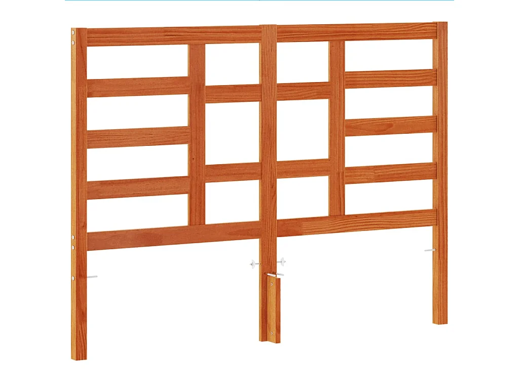 Cabecero de Cama | Cabezal de cama | Mueble de cabecero madera maciza de pino marrón cera 135 cm