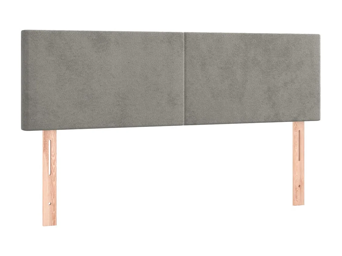 Hoofdbord | Hoofdeinde LED 144x5x78/88 cm fluweel lichtgrijs