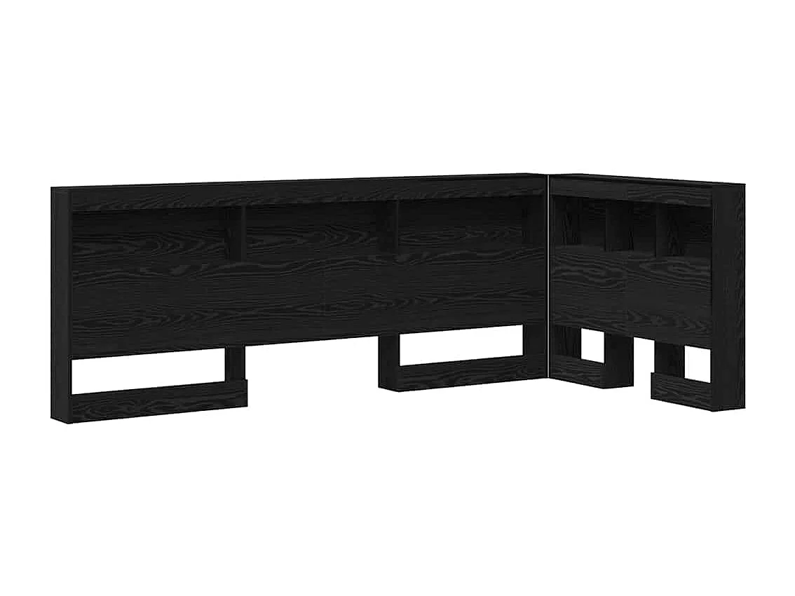 Mueble cabecero con almacenamiento | Cabecera de almacenamiento con estante Roble negro 75 cm