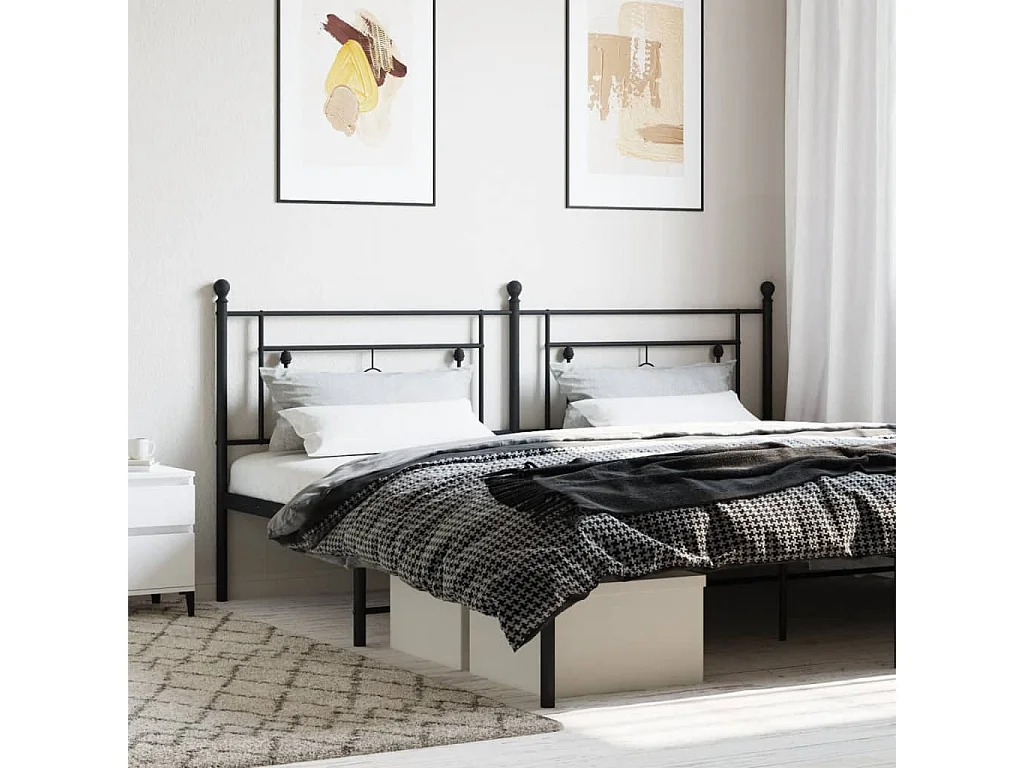 Mueble cabecero | Cabezal de cama | Cabecero de metal negro 200 cm
