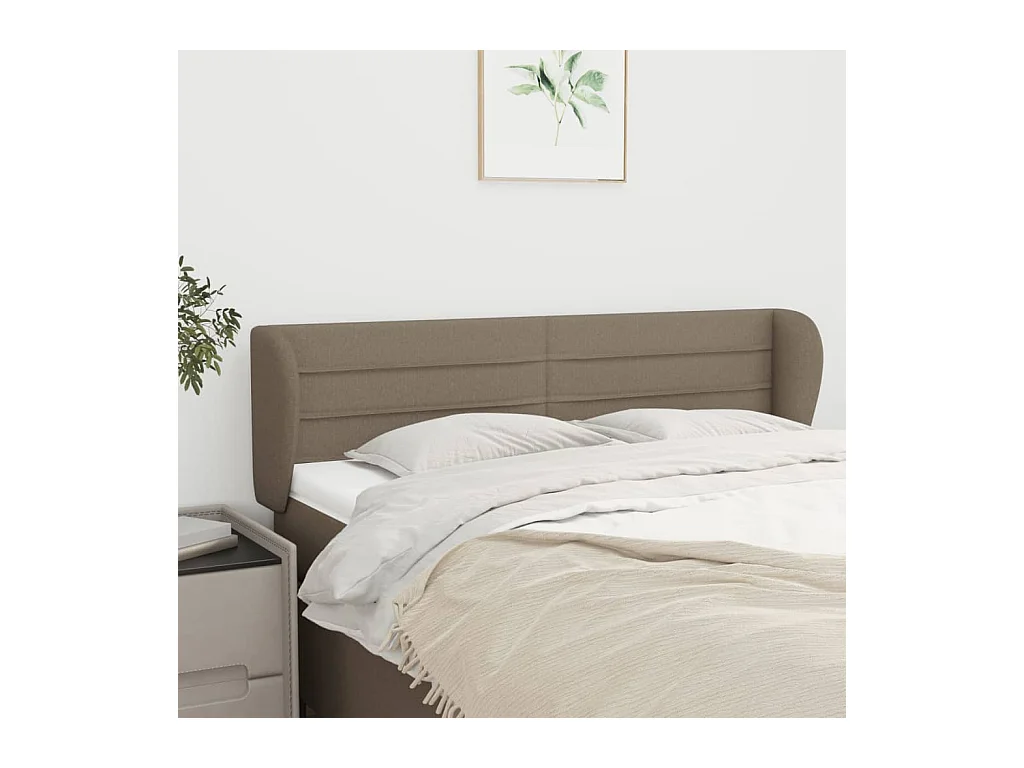 Mueble cabecero | Cabezal de cama | Cabecero de tela gris taupe 147x23x78/88 cm