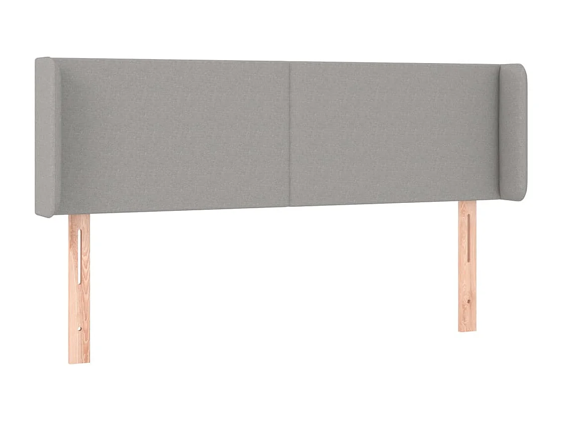 Tête de Lit | Panneau de tête pour lit Moderne avec oreilles Gris clair 147x16x78/88 cm Tissu