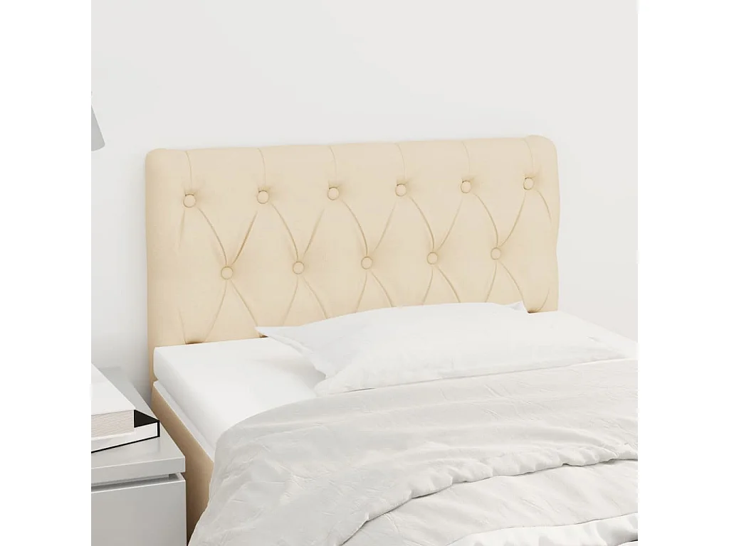 Mueble cabecero | Cabezal de cama | Cabecero de tela color crema 80x7x78/88 cm