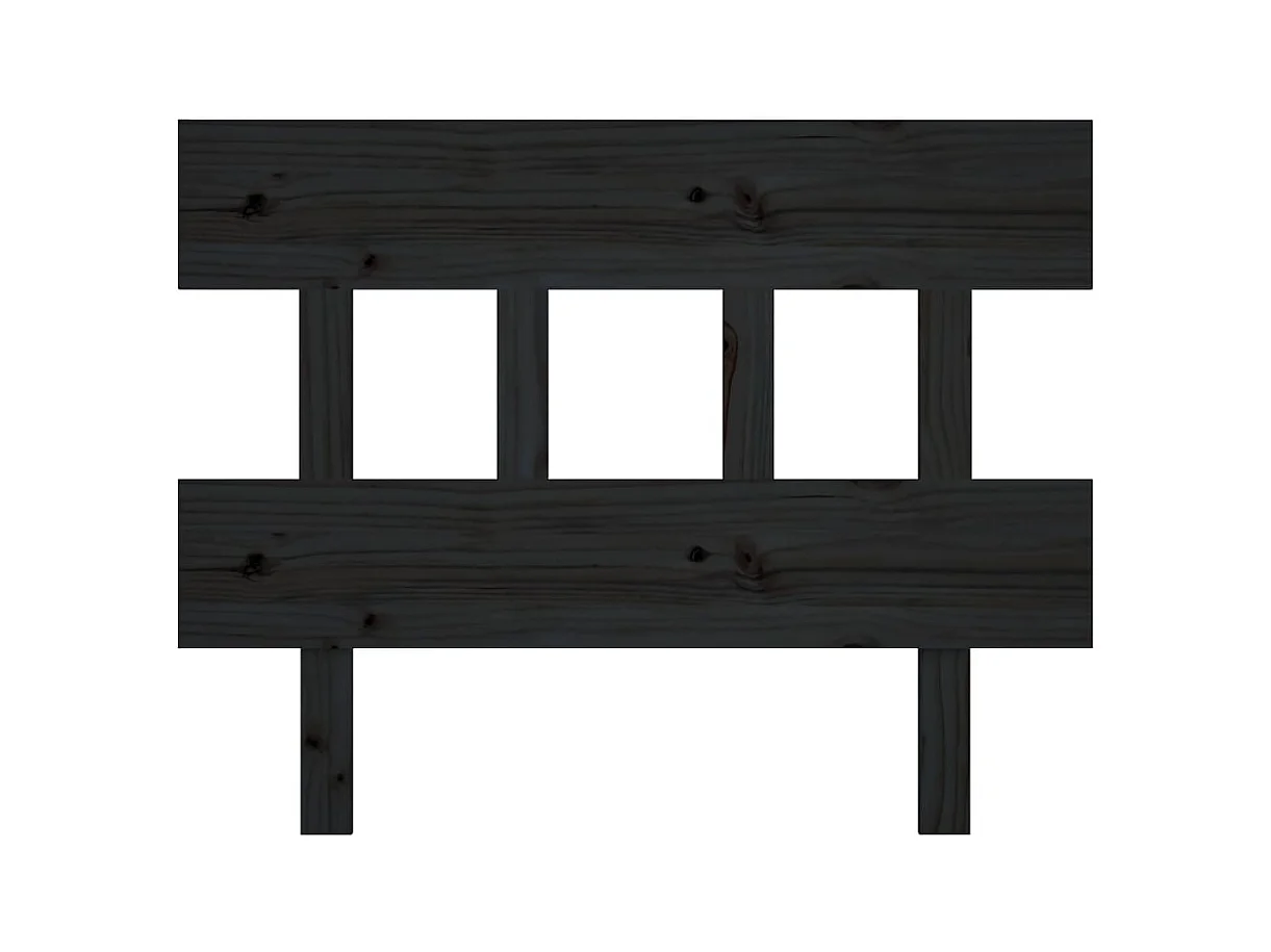 Cabecero de Cama | Cabezal de cama | Mueble de cabecero madera maciza de pino negro 103,5x3x81 cm
