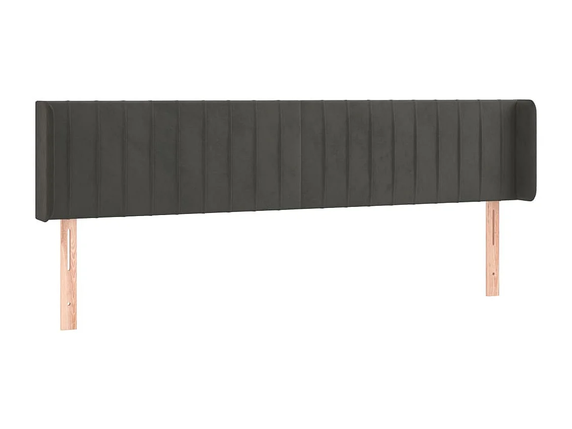 Hoofdbord | Hoofdeinde LED 203x16x78/88 cm fluweel donkergrijs