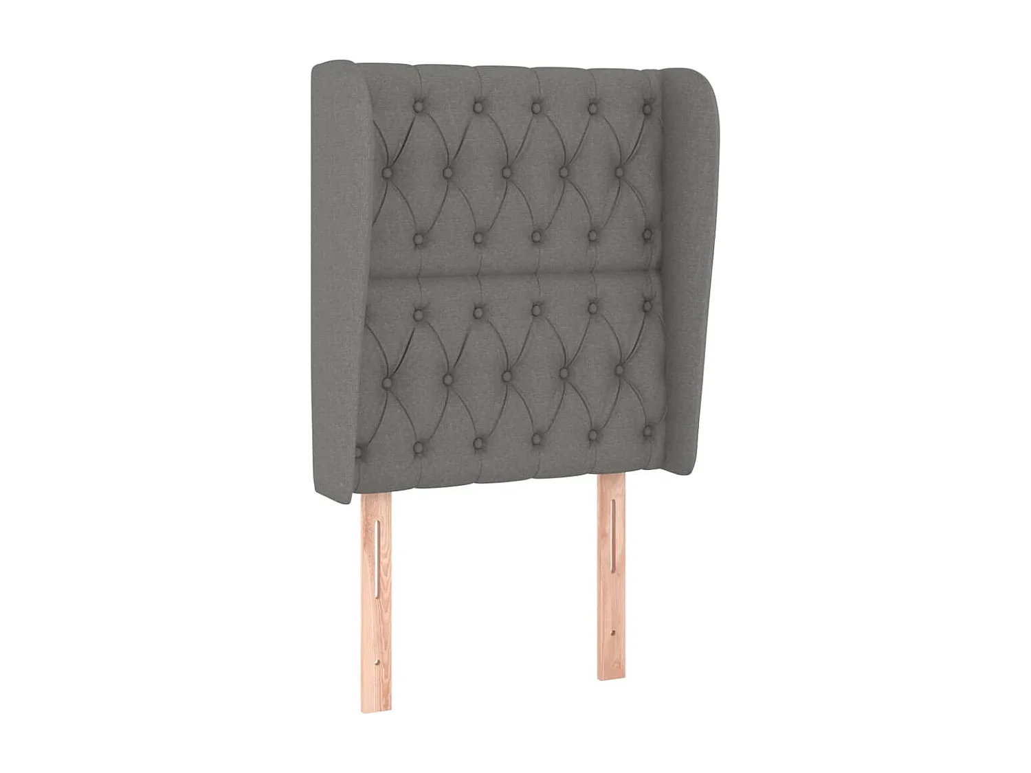 Cabecero | Cabezal de Cama | Mueble cabecero con orejas de tela gris oscuro 83x23x118/128 cm